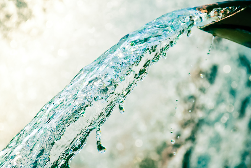 water flowing out a pipe